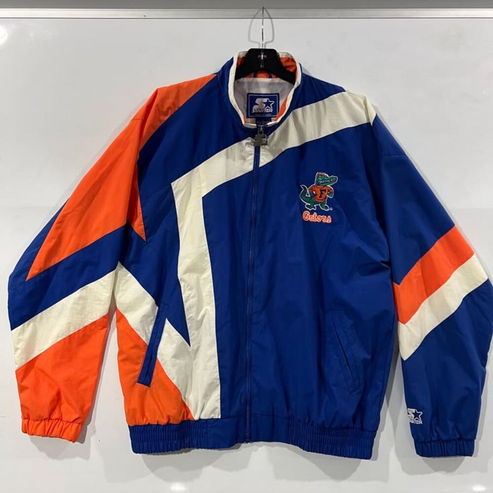 Vintage 90s Florida Gators Starter Full-Zip Windbreaker Jacket - Size Large
